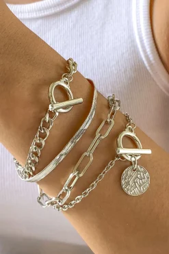 4 pc Snake Chain Bracelet Set