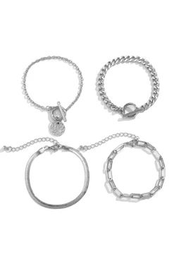 4 pc Snake Chain Bracelet Set