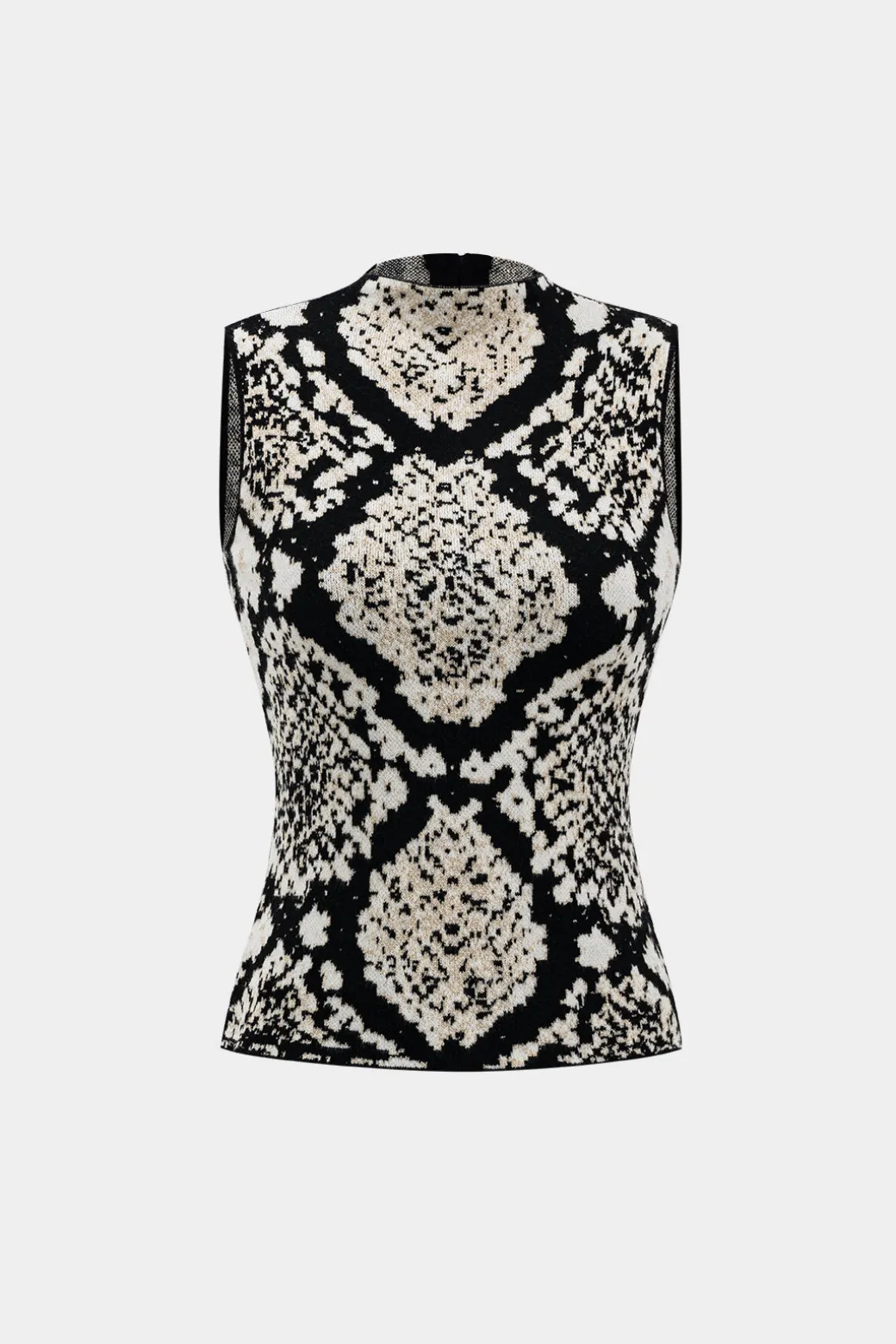 Abstract Pattern Knit Tank Top And Skirt Set