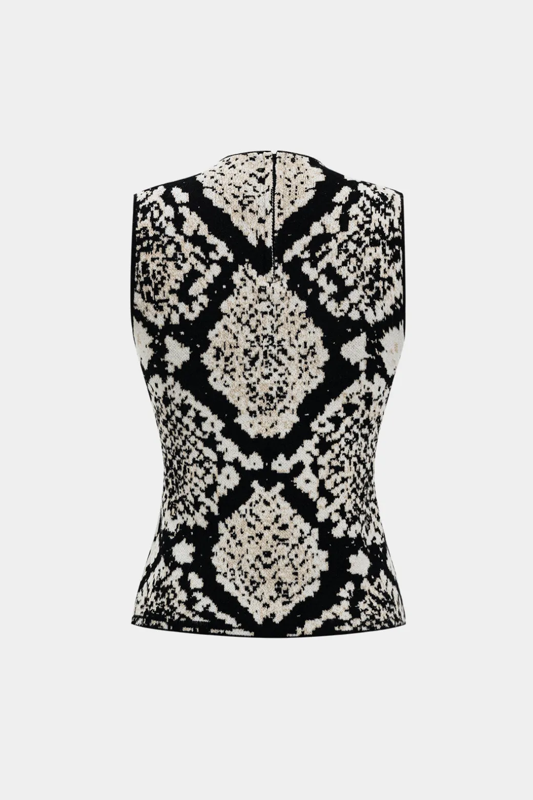 Abstract Pattern Knit Tank Top And Skirt Set