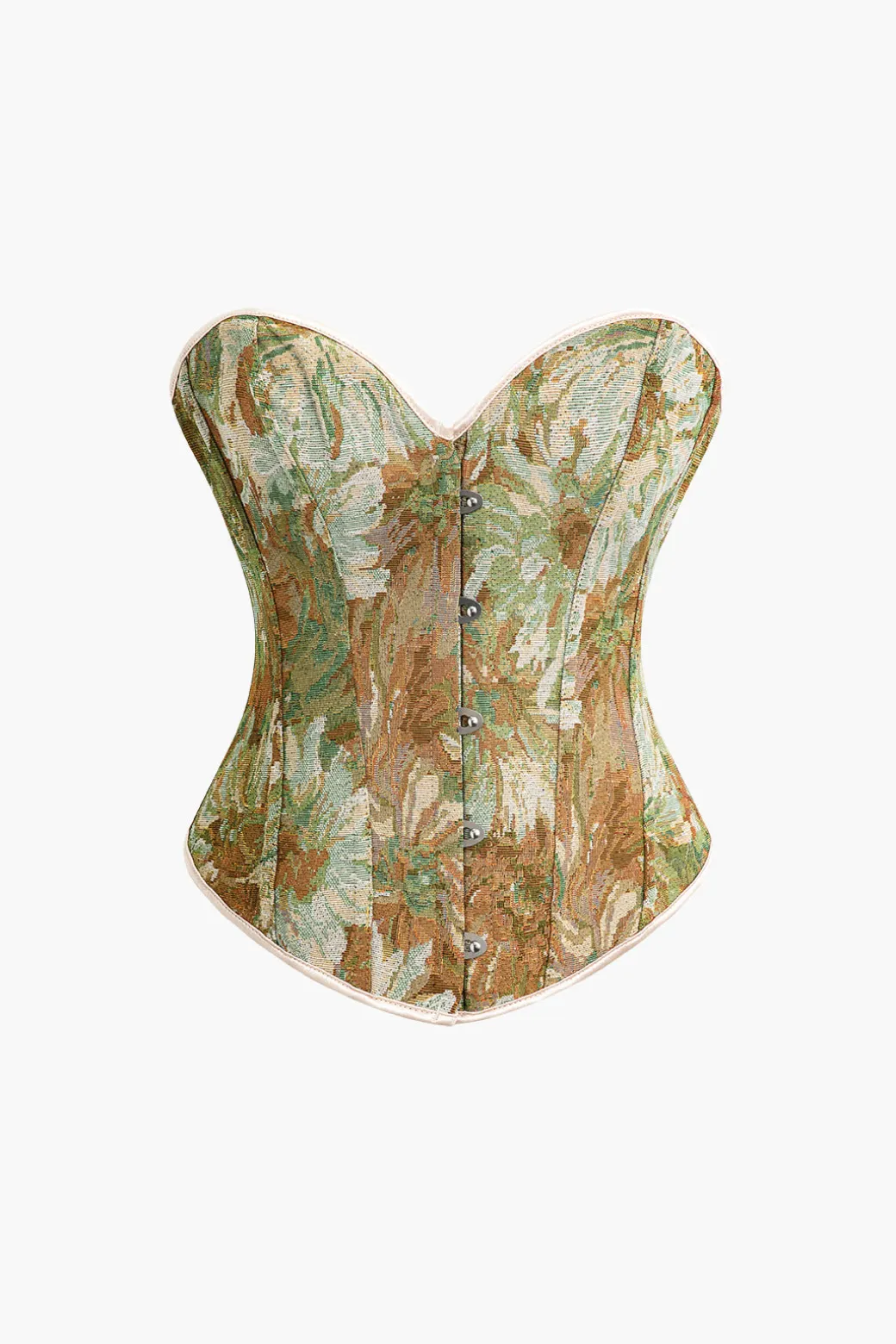 Abstract Print Braided Tie Corset Top