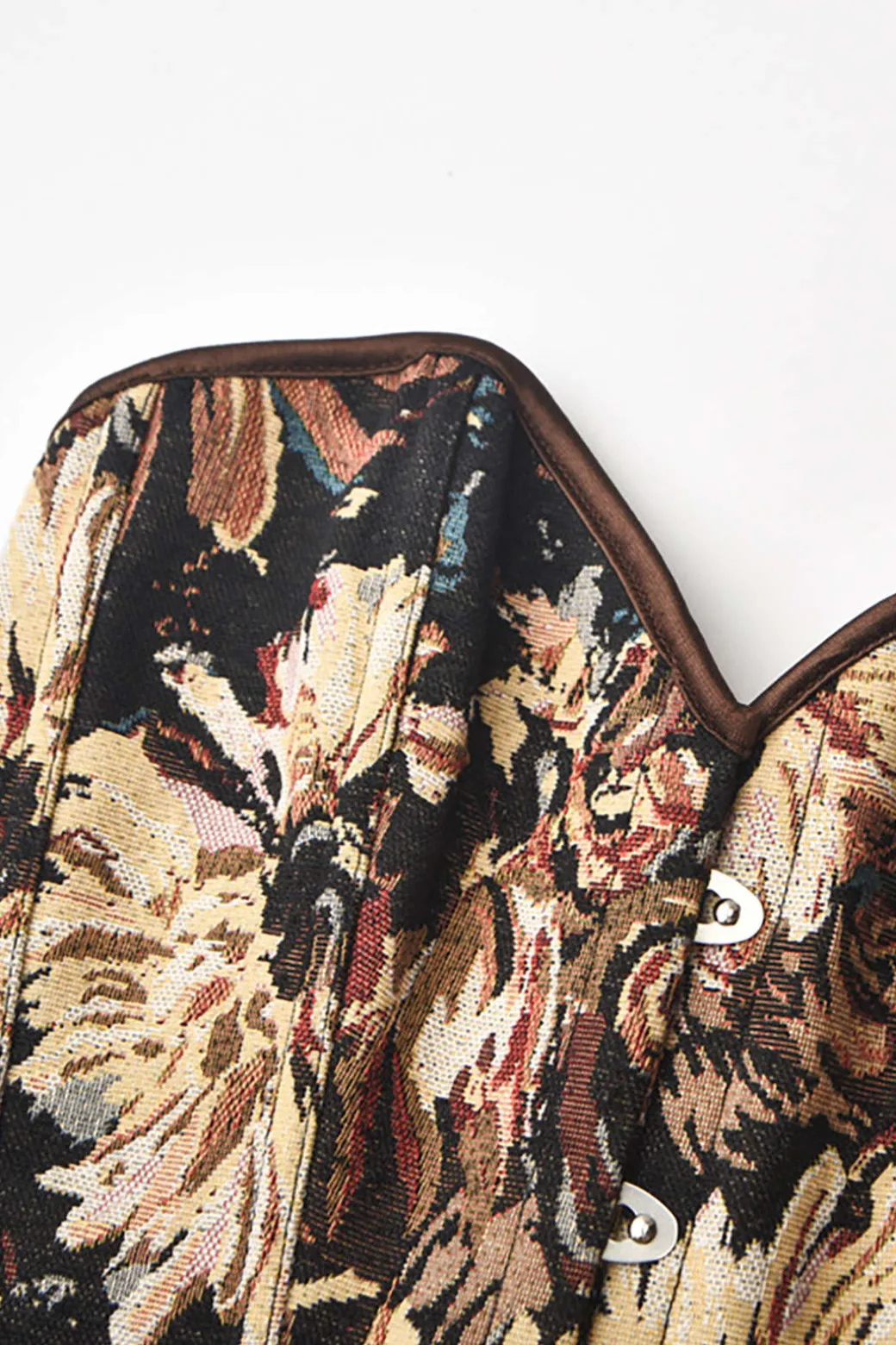 Abstract Print Braided Tie Corset Top