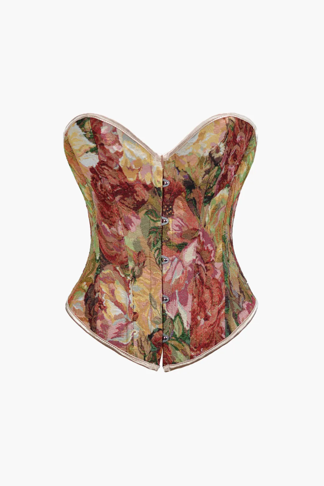 Abstract Print Braided Tie Corset Top