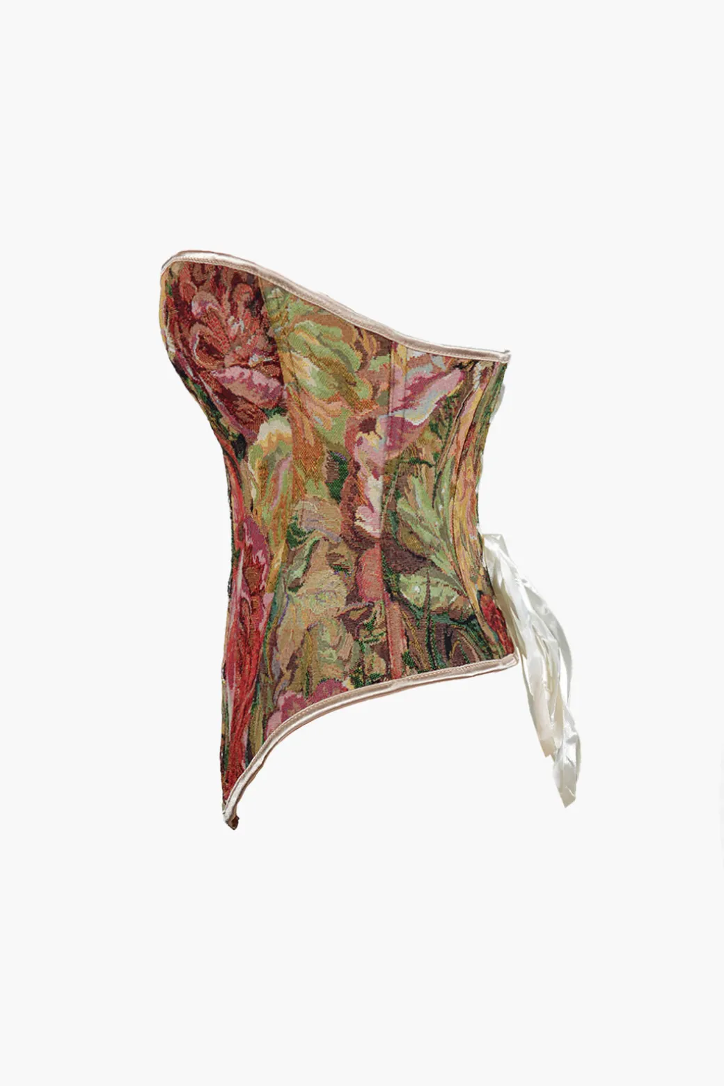 Abstract Print Braided Tie Corset Top