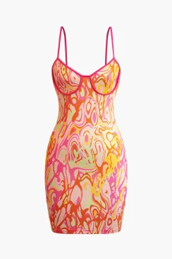 Abstract Print Cami Mini Dress