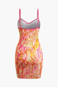 Abstract Print Cami Mini Dress