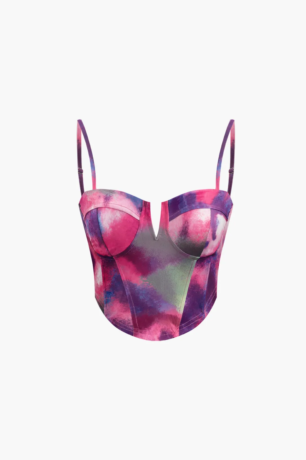 Abstract Print Corset Top And Mini Skirt Set