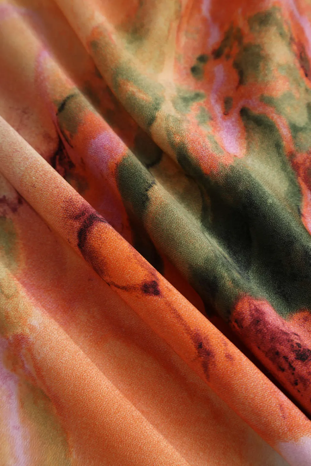 Abstract Print Fitted Midi Slip Dress