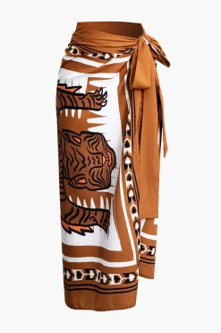 Abstract Print Knot Maxi Skirt
