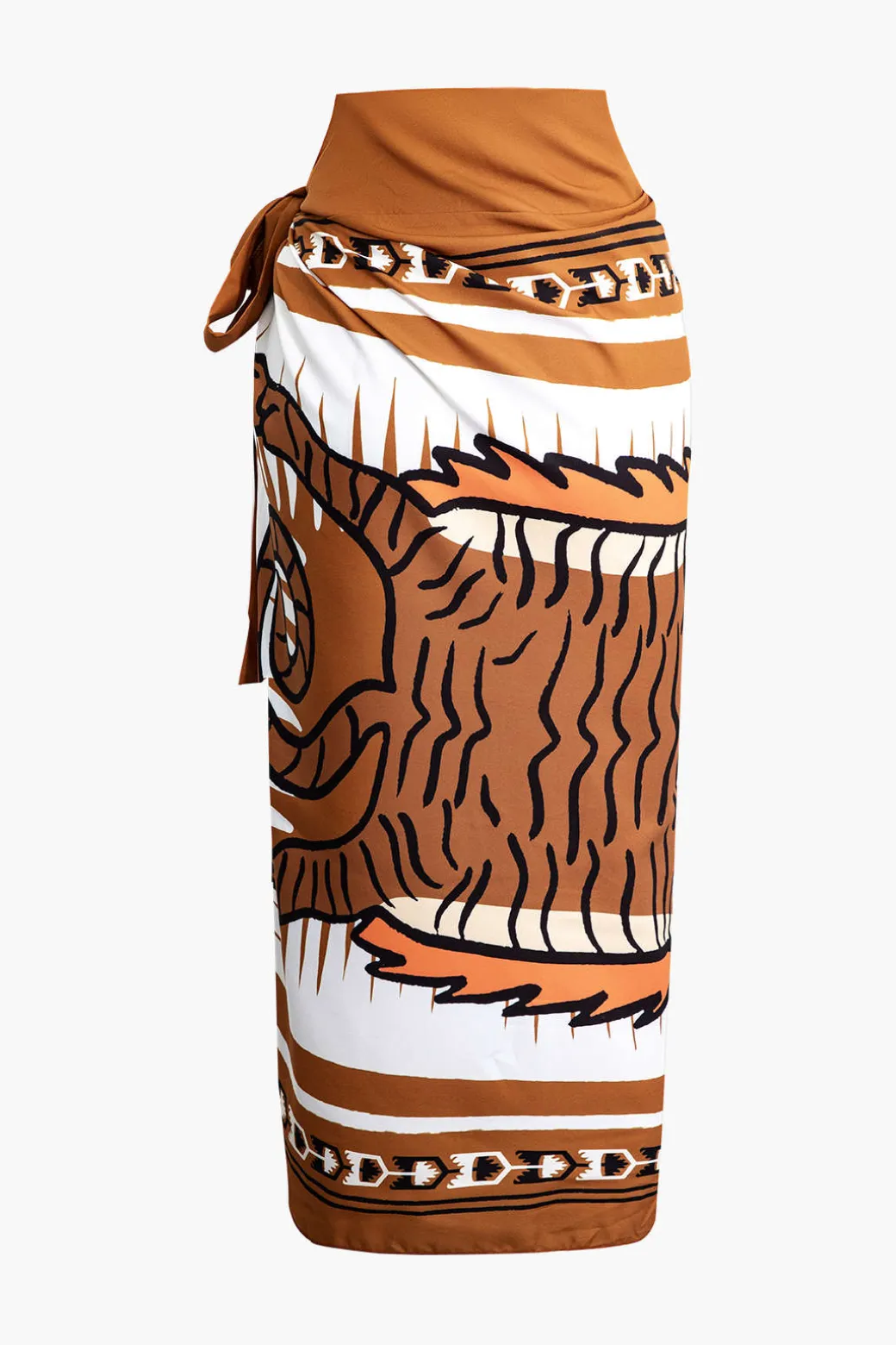 Abstract Print Knot Maxi Skirt