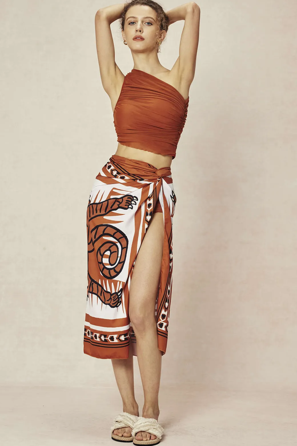 Abstract Print Knot Maxi Skirt
