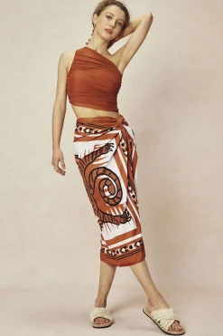 Abstract Print Knot Maxi Skirt