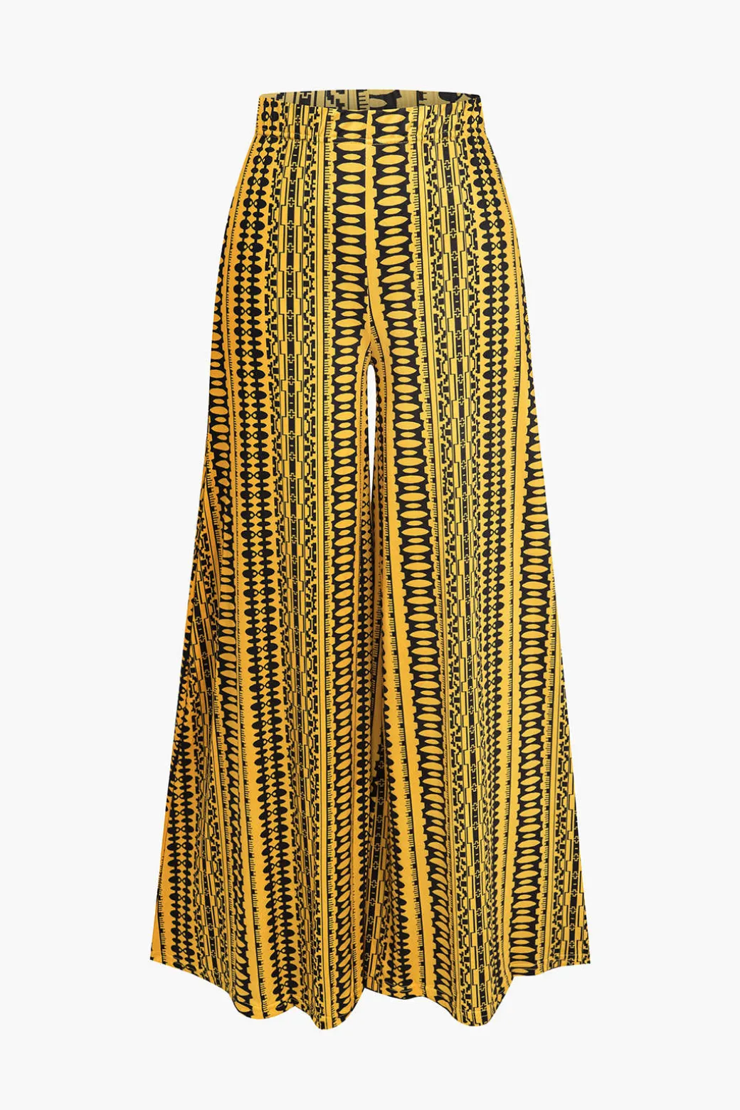 Abstract Print Knot Tube Top And Wide Leg Trouser Set