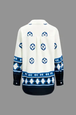 Abstract Print Long Sleeve Shirt And Trousers Set