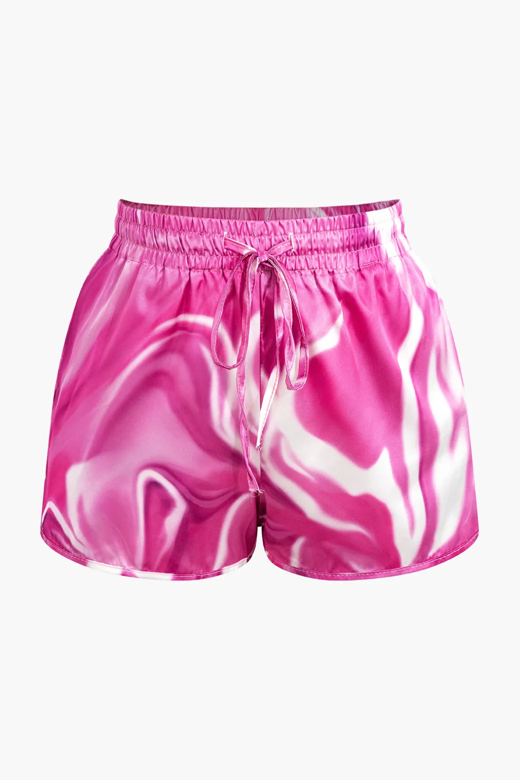 Abstract Print Short Sleeve Shirt And Shorts Set