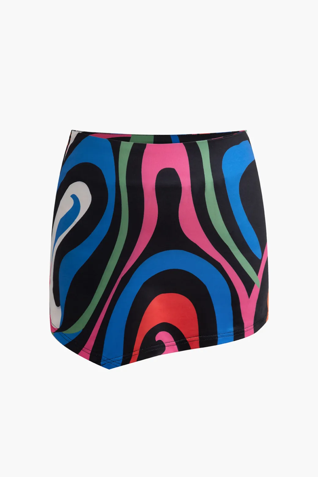 Abstract Print Tank Top And Asymmetric Skirt Set