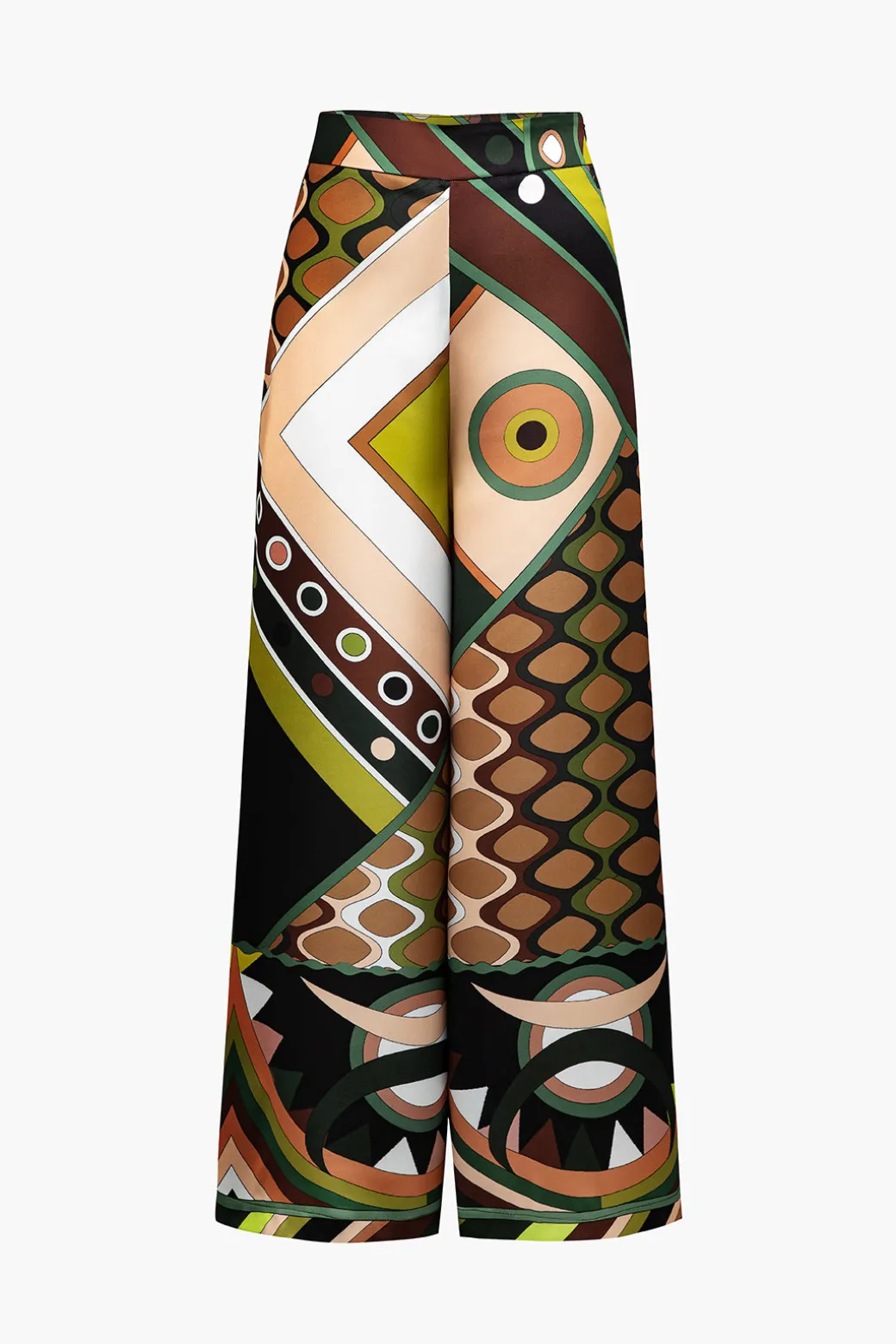 Abstract Print Wide Leg Pants