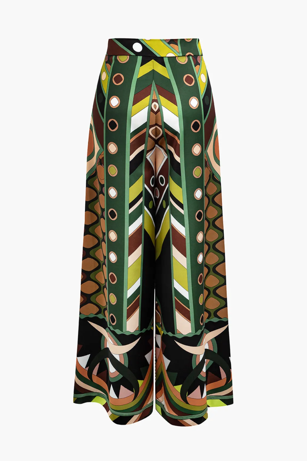 Abstract Print Wide Leg Pants