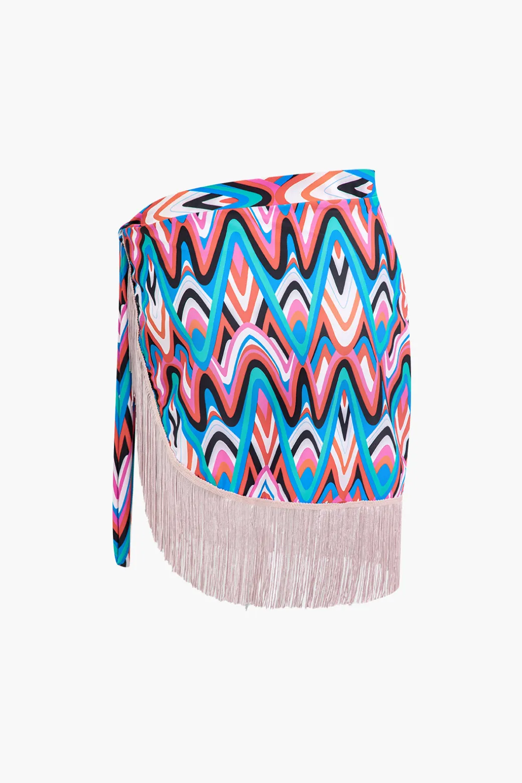 Abstract Printed Fringe Cover Up