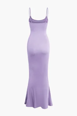 Adjustable Strap Mermaid Maxi Slip Dress