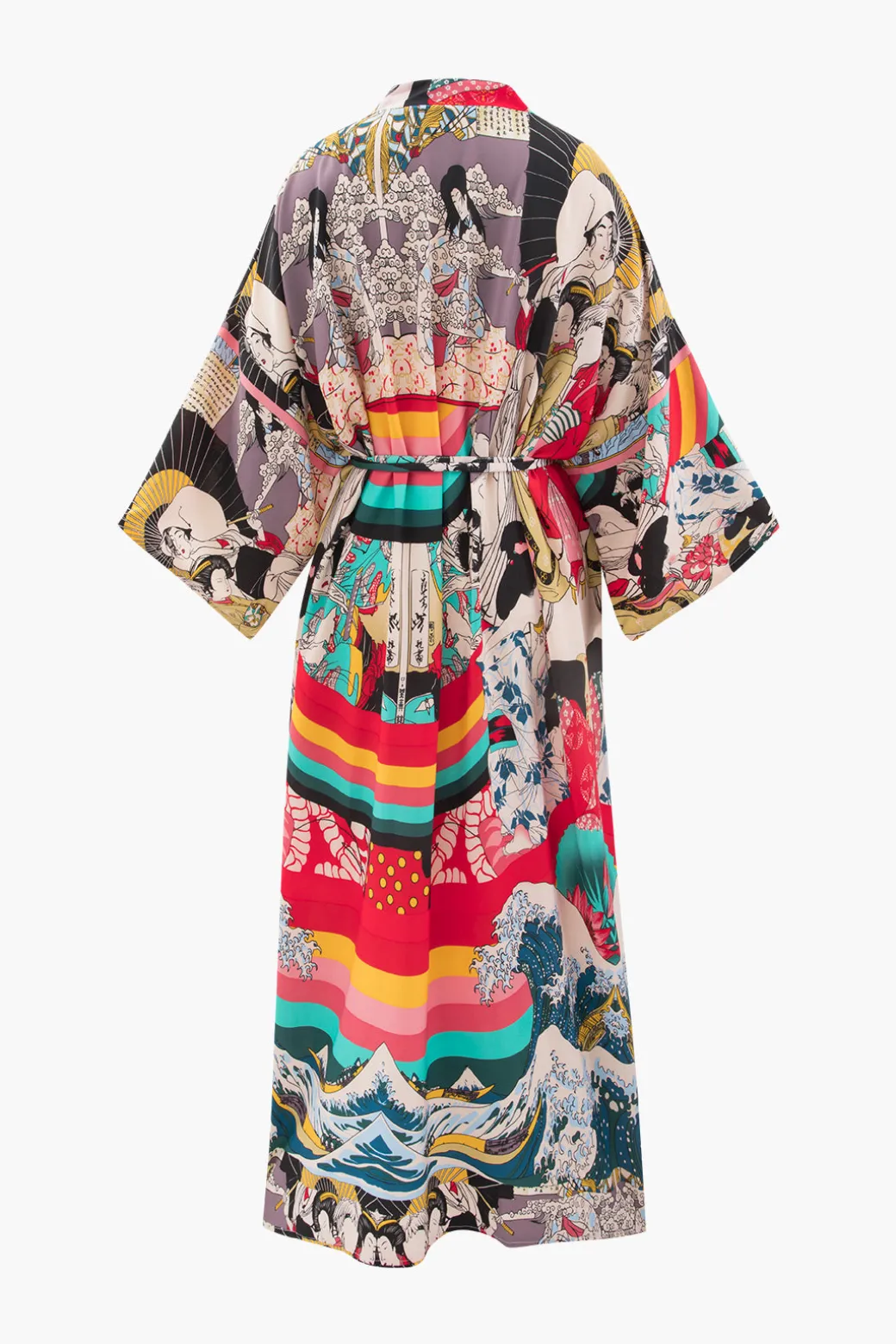 Allover Print Kimono Sleeve Cover Up