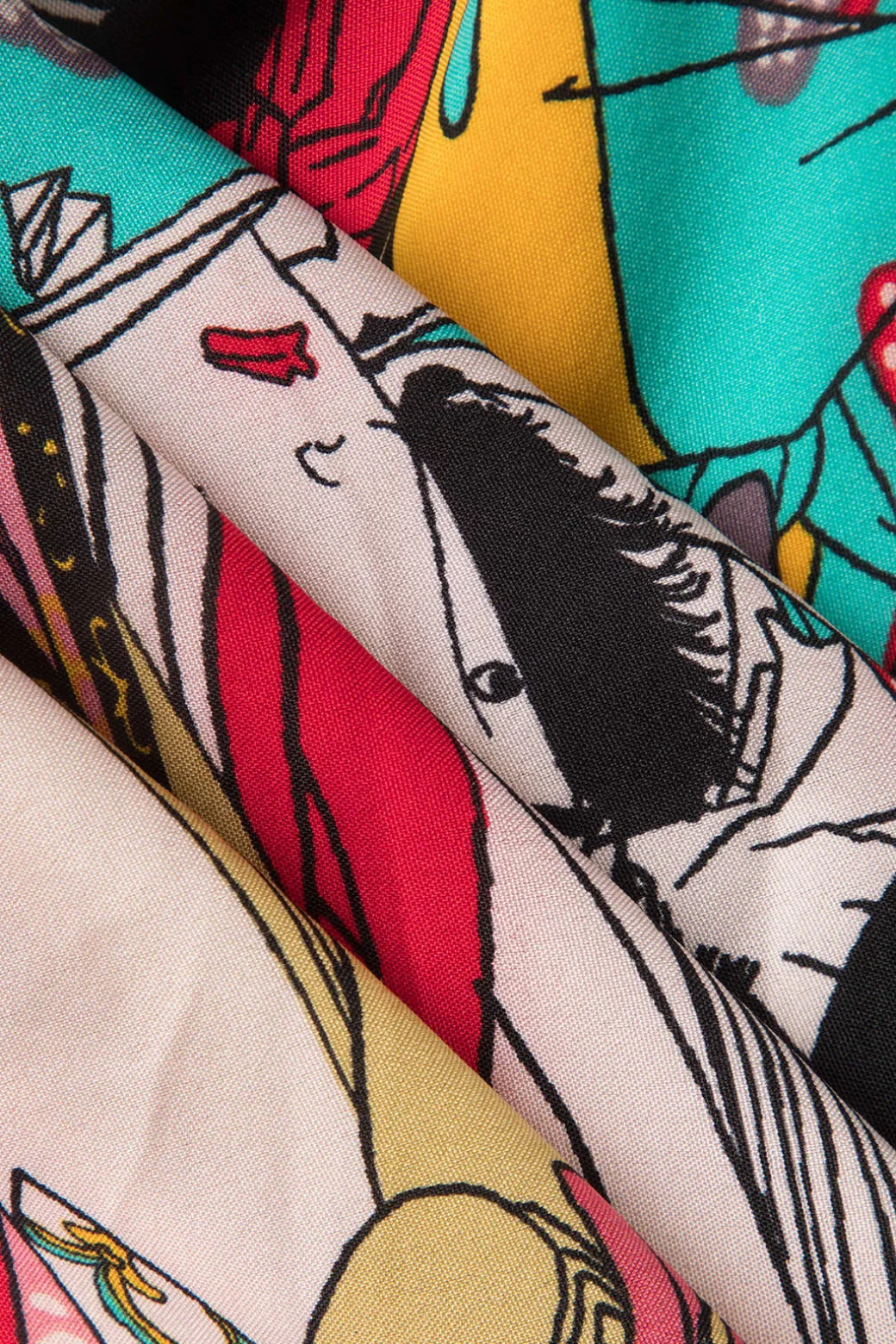 Allover Print Kimono Sleeve Cover Up