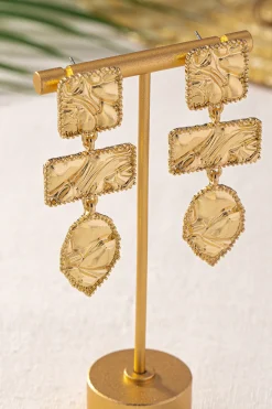 Alloy Geometric Shape Embossed Earrings