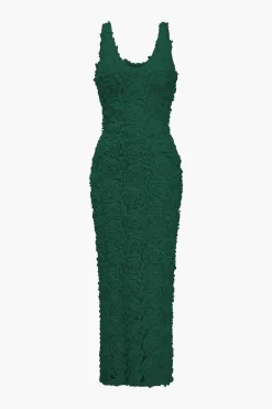 Appliques V-neck Slit Maxi Dress