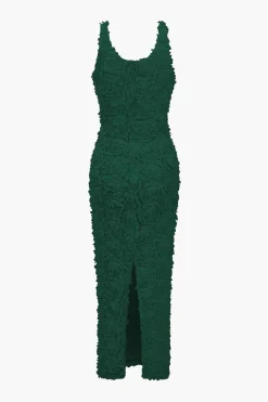 Appliques V-neck Slit Maxi Dress