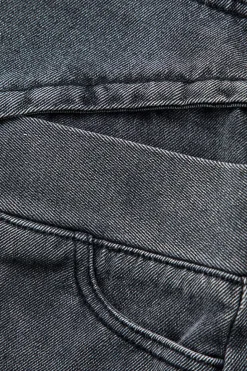 Asymmetric Denim Mini Skirt