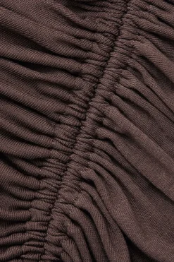 Asymmetric Ruched Drawstring Slit Sleeveless Maxi Dress