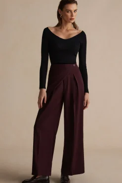 Asymmetric Wide-Leg Pants