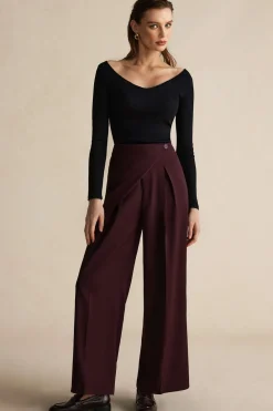 Asymmetric Wide-Leg Pants