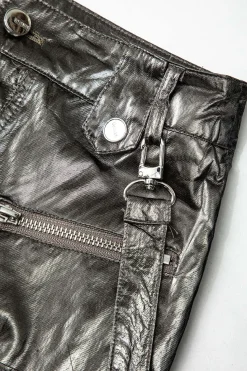 Asymmetric Zipper Multi Pocket Cargo Skirt