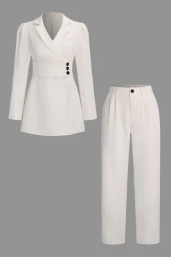 Asymmetrical Blazer And Pants Set