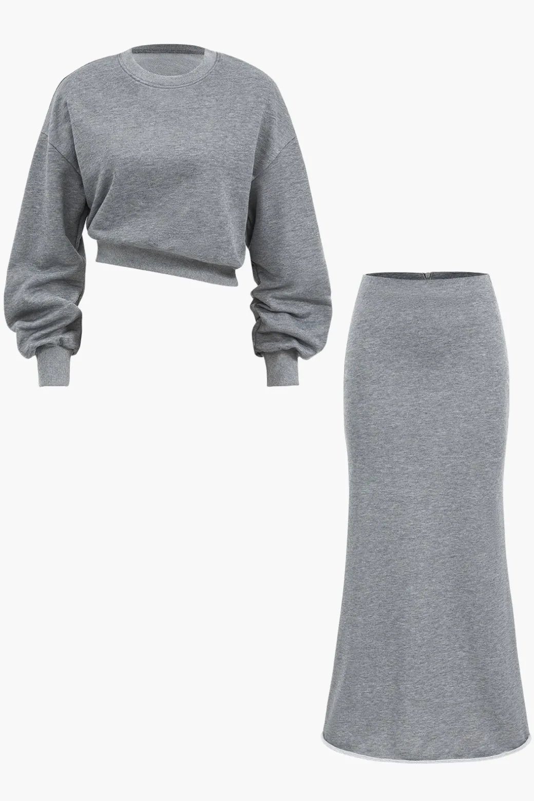 Asymmetrical Design Top And Skirt Set