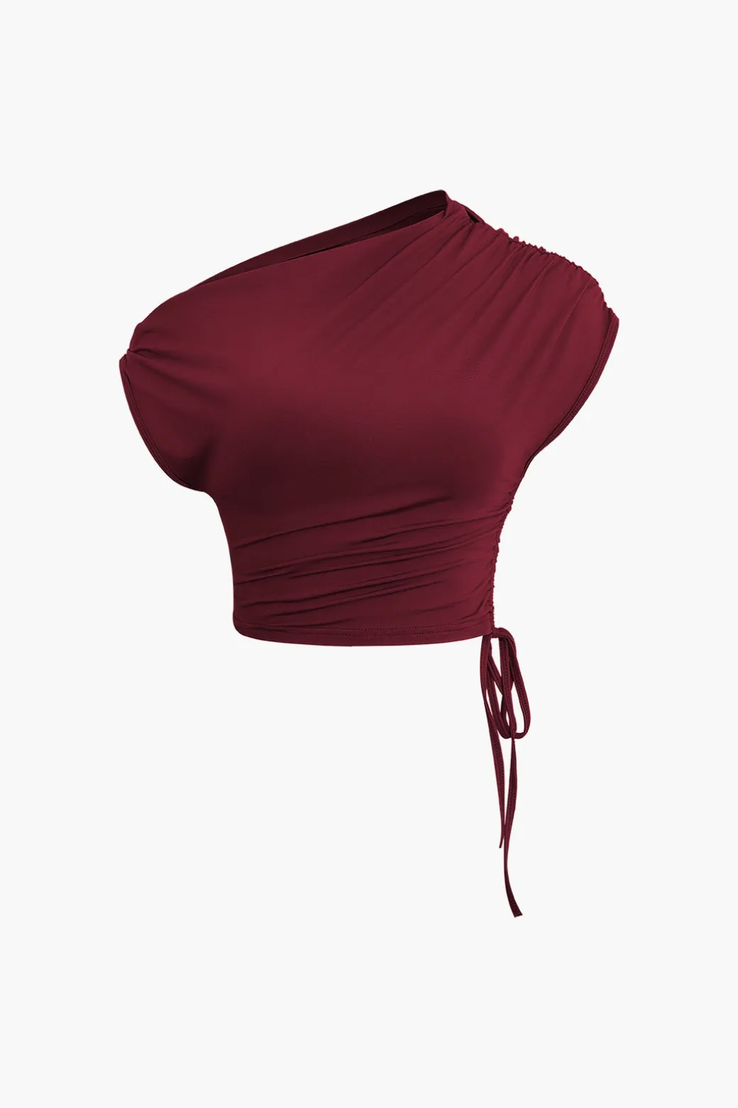 Asymmetrical Drawstring Short Sleeve Crop Top And Maxi Skirt Set