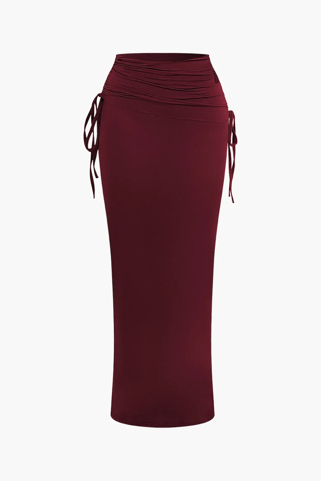 Asymmetrical Drawstring Short Sleeve Crop Top And Maxi Skirt Set