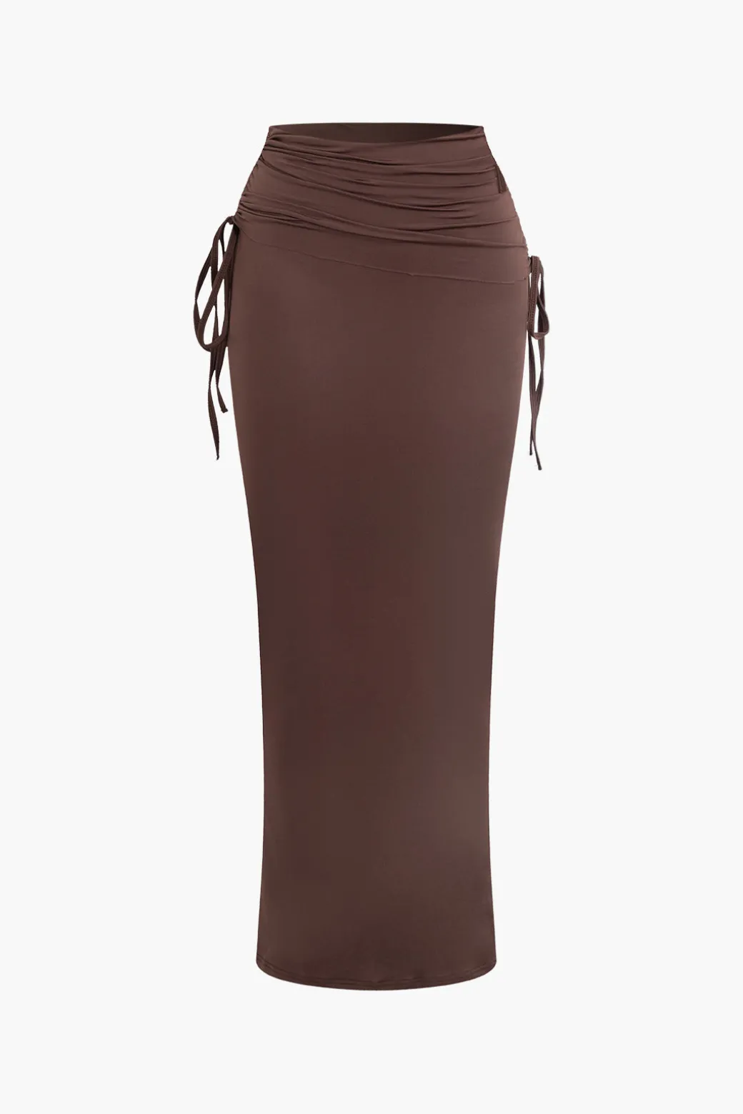 Asymmetrical Drawstring Short Sleeve Crop Top And Maxi Skirt Set