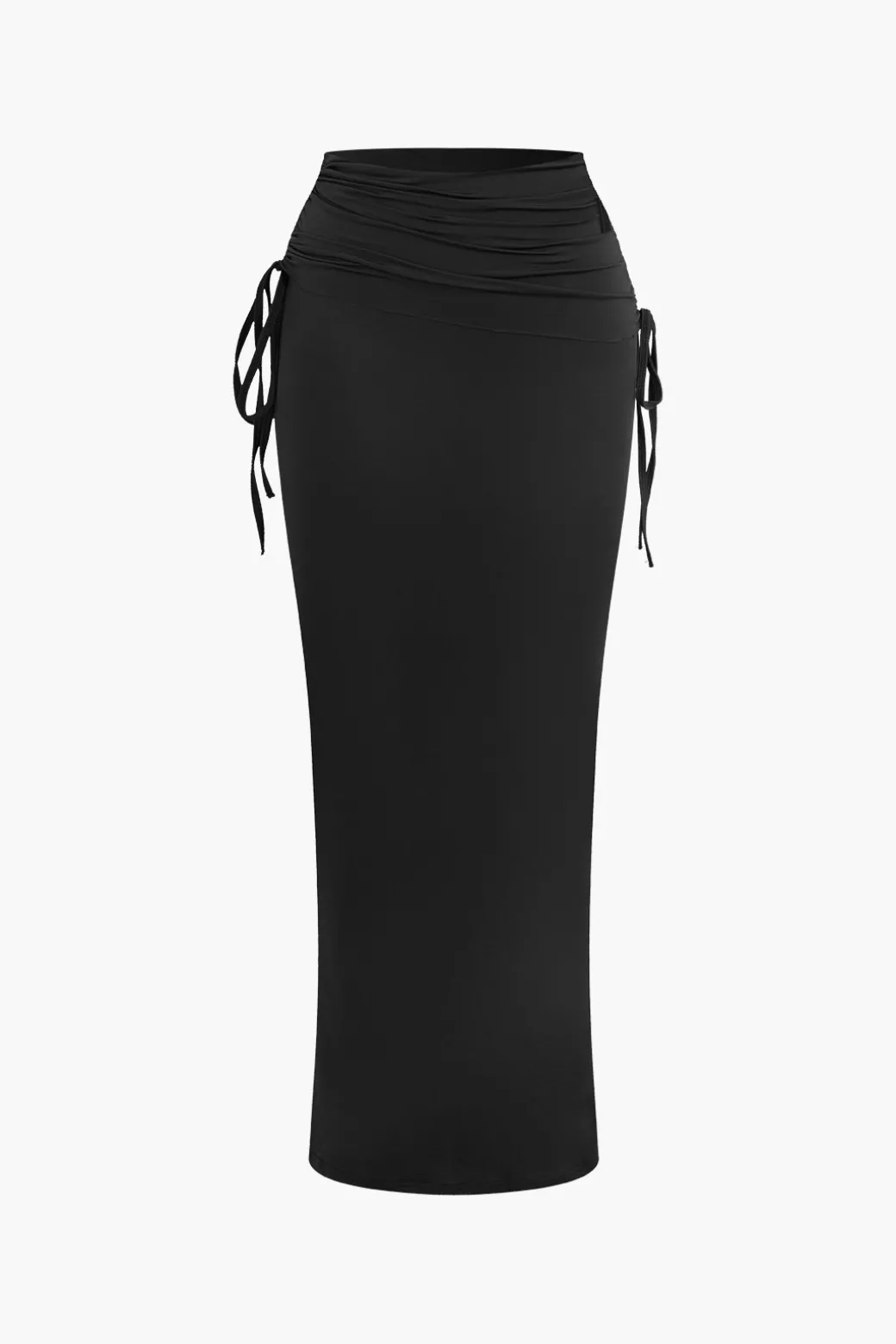 Asymmetrical Drawstring Short Sleeve Crop Top And Maxi Skirt Set