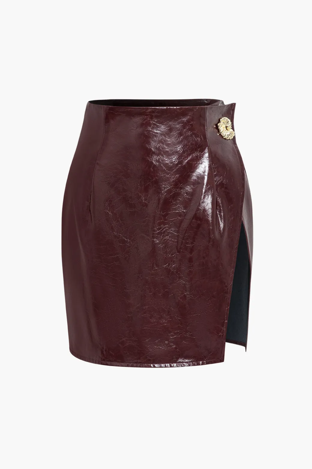 Asymmetrical Faux Leather Skirt Set