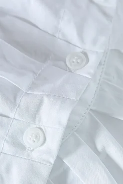 Asymmetrical Hem Pleated Shirt