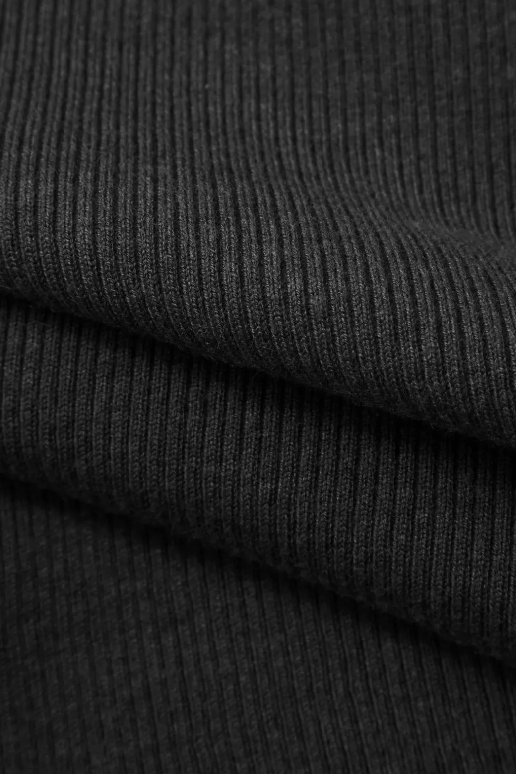 Asymmetrical Long Sleeve Rib Knit Top
