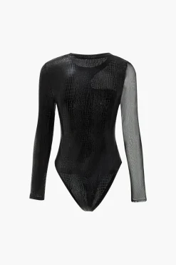 Asymmetrical Long-Sleeve Bodysuit