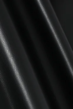 Asymmetrical Ruched Faux Leather Mini Skirt