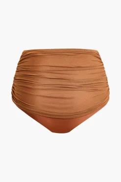 Asymmetrical Ruched Sleeveless Mesh Swimsuit
