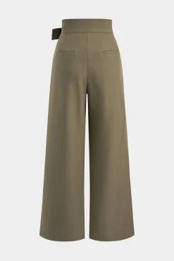 Asymmetrical Ruched Wide Leg Trousers