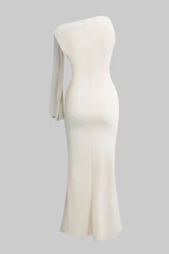 Asymmetrical Twist Knot Mermaid Maxi Dress