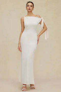 Asymmetrical Twist Knot Mermaid Maxi Dress