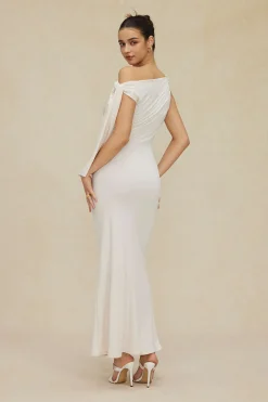 Asymmetrical Twist Knot Mermaid Maxi Dress